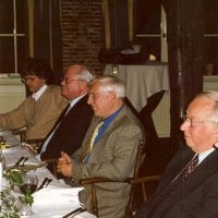 Enkele (oud-)bestuursleden van het Hoogewerff-Fonds, v.l.n.r. prof.dr.ir. G.F. Versteeg, prof.drs. P.J. van den Berg, prof.ir. W. Herman de Groot, prof.dr.ir. D. Thoenes.